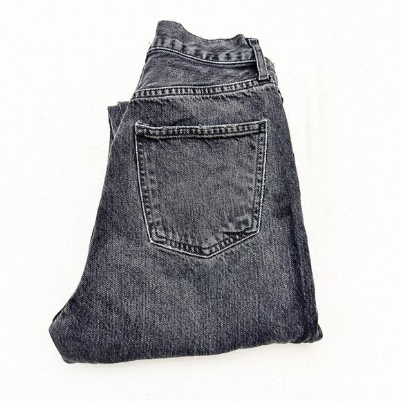 AGOLDE 90's Pinch Black Charcoal Denim Jeans Button Fly Ripped Knee Size 24 - Picture 1 of 8